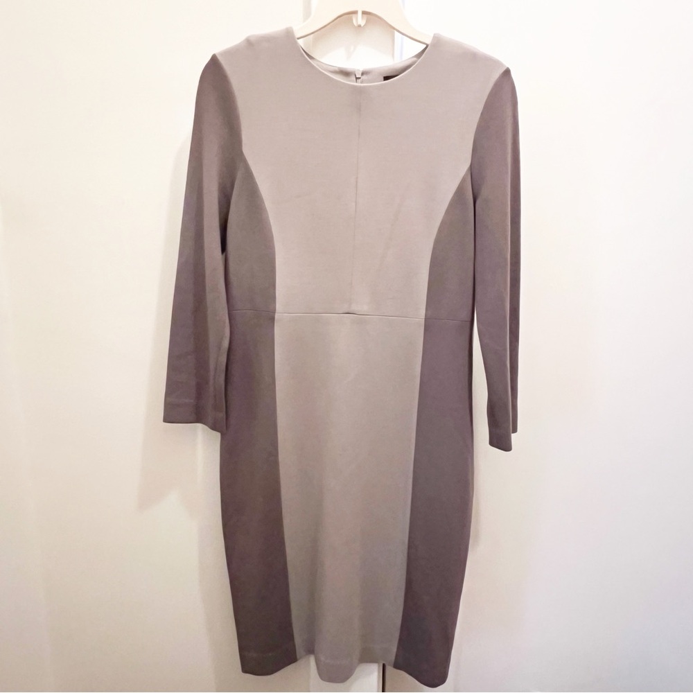 Peserico‎ Two Tone Dress Size 44 US 8 Rayon Wool Spandex Minimalist Careerwear